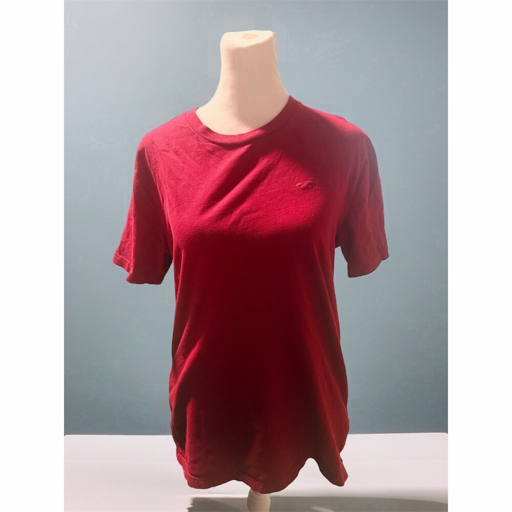 Hollister T-Shirt men’s XS Red Crew Neck Short Sleeve Embroidered